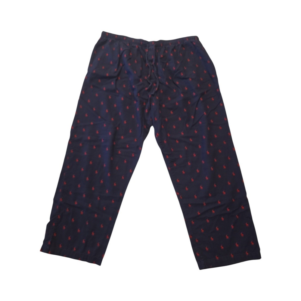 Polo Ralph Lauren Sleepwear Pajama Pants Men's XL Navy Red Pony Print Cotton...